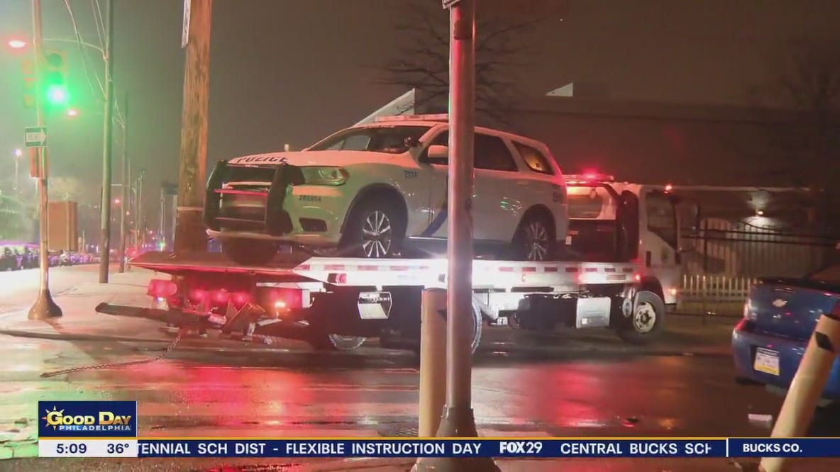 2 officers injured in vehicle collision at intersection in North Philadelphia: police